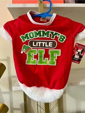 Mommy's Little Elf Red Holiday Pet Shirt